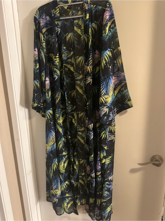 torrid Other - torrid Black Tropical Palm Print Swim Coverup